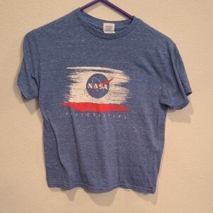 Kids Small NASA Blue Graphic Tee with Red and White Logo